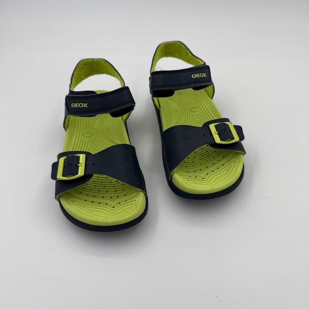 Geox Jr Wader Kids Sandals Size 32 EU / 1 US Boys Black Neon Lime Water